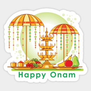 Happy Onam Umbrellas Sticker